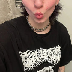 Y2K Oversized 10mm Ball Chain Choker Necklace