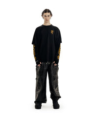 Y2K Oversized Justice Graphic Long Sleeve Top