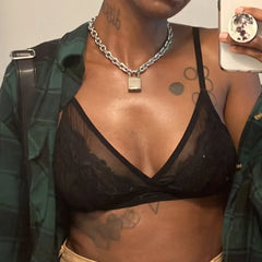 Y2K Oversized Padlock Pendant Necklace