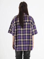 Y2K Oversized Womens Plaid Shirt