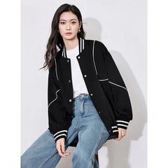 Y2K Classic Black Womens Varsity Jacket
