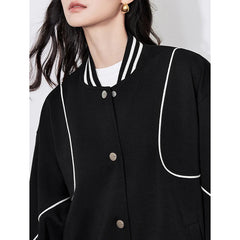 Y2K Classic Black Womens Varsity Jacket