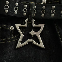 Y2K Pointed Star Belt Loop Carabiner Keychain
