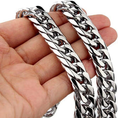 Y2K Silver Cuban Chain Necklace