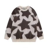 Y2K Star Struck Woven Plaid Knit Jumper