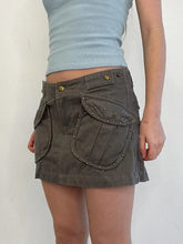 Y2K Straight Cargo Low Waist Mini Skirt