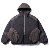 Y2K Two Tone Hooded Parka Jacket Coat