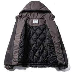Y2K Two Tone Hooded Parka Jacket Coat
