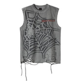Y2K Vintage Spider Web Distressed Tank Top