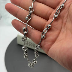 Y2K Wave Ball Chain Necklace