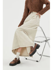 Y2K White Denim A-line Maxi Skirt