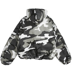 Y2K Winter Camo Hooded Jacket Coat