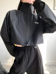 Y2K Womens Cropped Athleisure Jacket