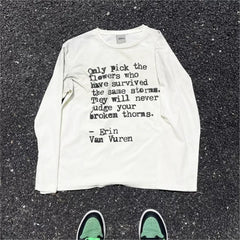 Y2K Words Of Wisdom Long Sleeve Graphic Top