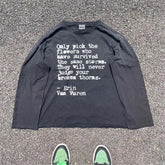 Y2K Words Of Wisdom Long Sleeve Graphic Top