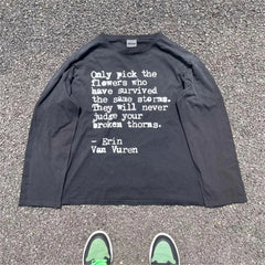 Y2K Words Of Wisdom Long Sleeve Graphic Top