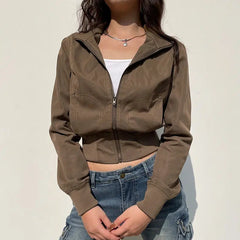 Y2K Zip Up Crop hoodie