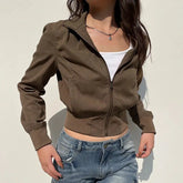 Y2K Zip Up Crop hoodie