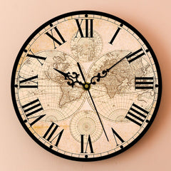 Steampunk antique map clock