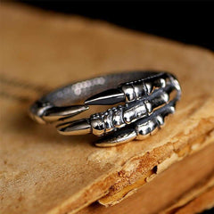 Silver Claw Steampunk ring