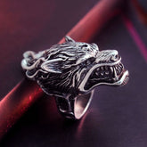Steampunk wolf ring