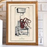Vintage Steampunk funny toilet wall art: poulp