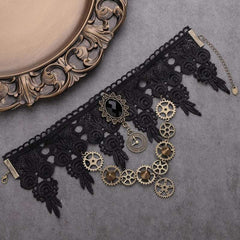 Steampunk gear chain choker