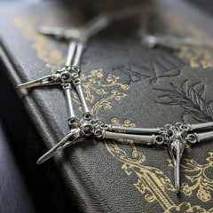 Steampunk birds skulls necklace