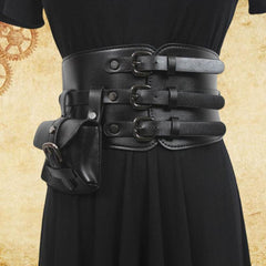 Steampunk belt with pouch