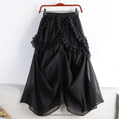 Steampunk skirt with black mesh