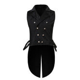 Black steampunk jacquard vest