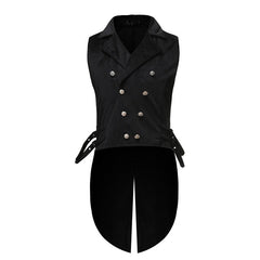 Black steampunk jacquard vest