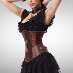 Brocade Steampunk underbust corset