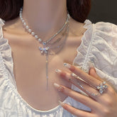 Butterfly & Pearl Necklace