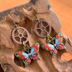 Steampunk butterfly earrings