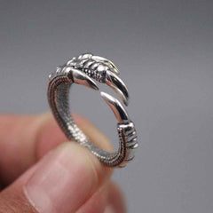 Silver Claw Steampunk ring