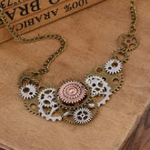 Steampunk necklace with cogs