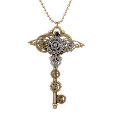 Steampunk key style necklace