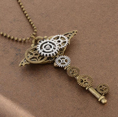 Steampunk key style necklace