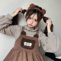 Corduroy Teddy Overall Dress