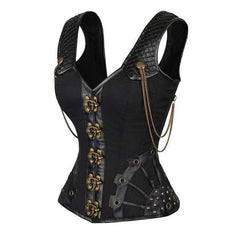 Black Overbust Steampunk corset