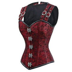 Red Brocade Steampunk corset