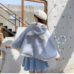 Cozy Blue Winter Poncho