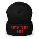 'Rotten to the Gore' Red and Black Cuffed Beanie