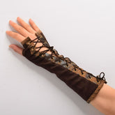 Brown steampunk gloves