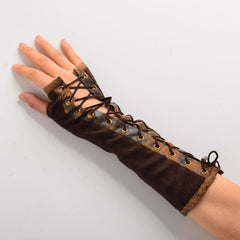 Brown steampunk gloves