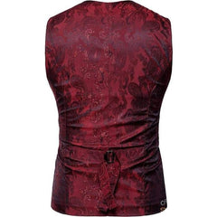 Steampunk vest with silk pattern