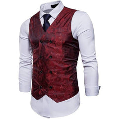 Steampunk vest with silk pattern