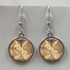 Steampunk globe earrings