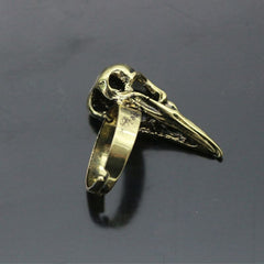 Golden Steampunk raven ring